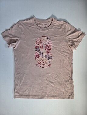 Coach x Kaffe fassett 100% cotton pink floral artsy wearable art relaxed tee XS